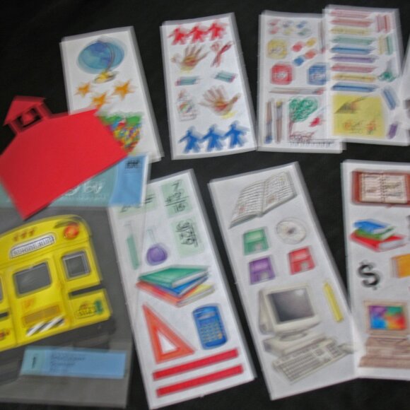 Scrapbooking Lot School, Computer, School bus, Schoolhouse, Math, Science, Art. - Picture 5 of 5